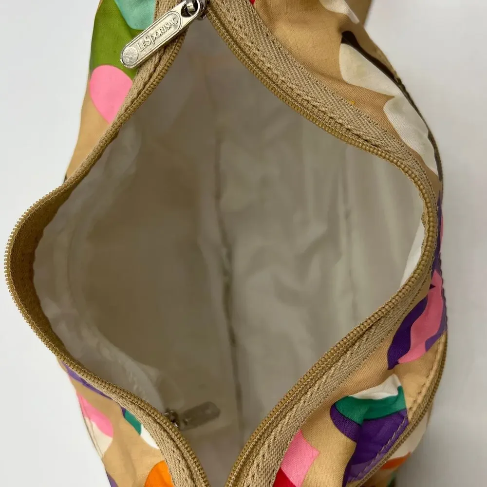 LeSportsac Hobo Vintage Classic Hearts Printed Nylon Tan Lovecore